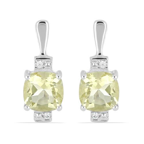 BUY STERLING SILVER NATURAL LEMON TOPAZ GEMSTONE CLASSIC EARRINGS